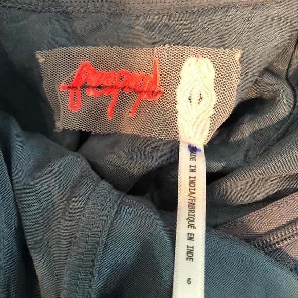 NWOT Free People elegant silky blue maxi dress - Picture 8 of 8